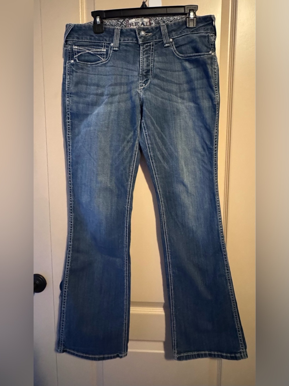 Ariat Real Denim Jeans Size 32 R Mid
Rise Bootcut Blue